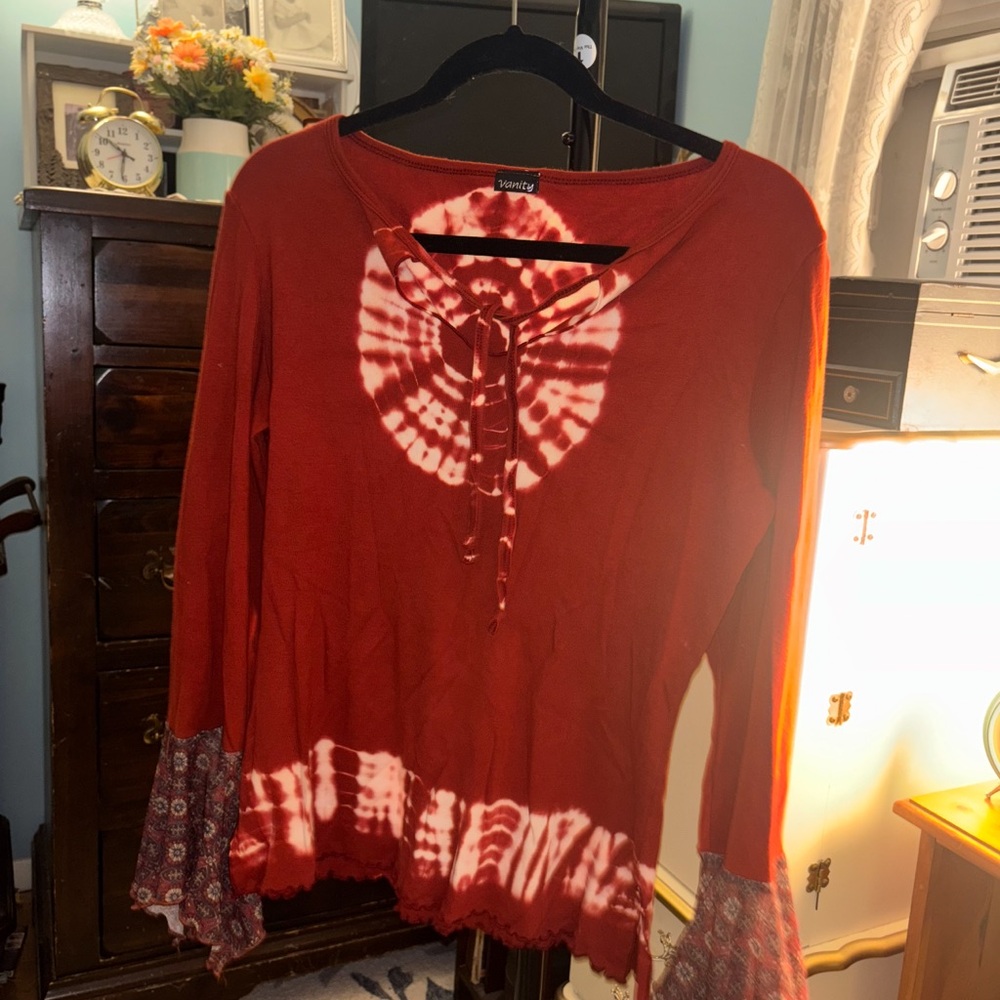 Vintage Red Women's Blouse